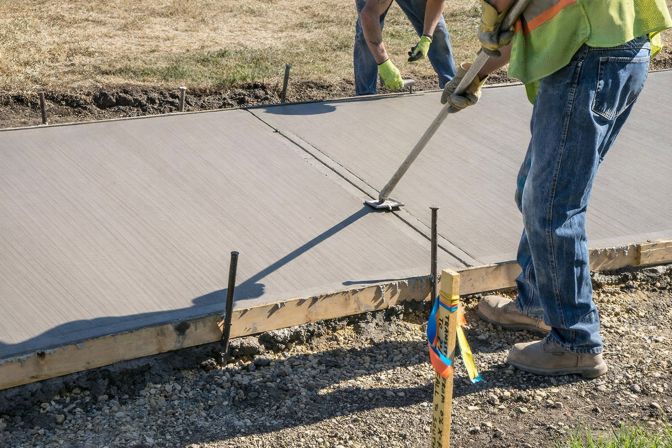 Concrete sidewalk building